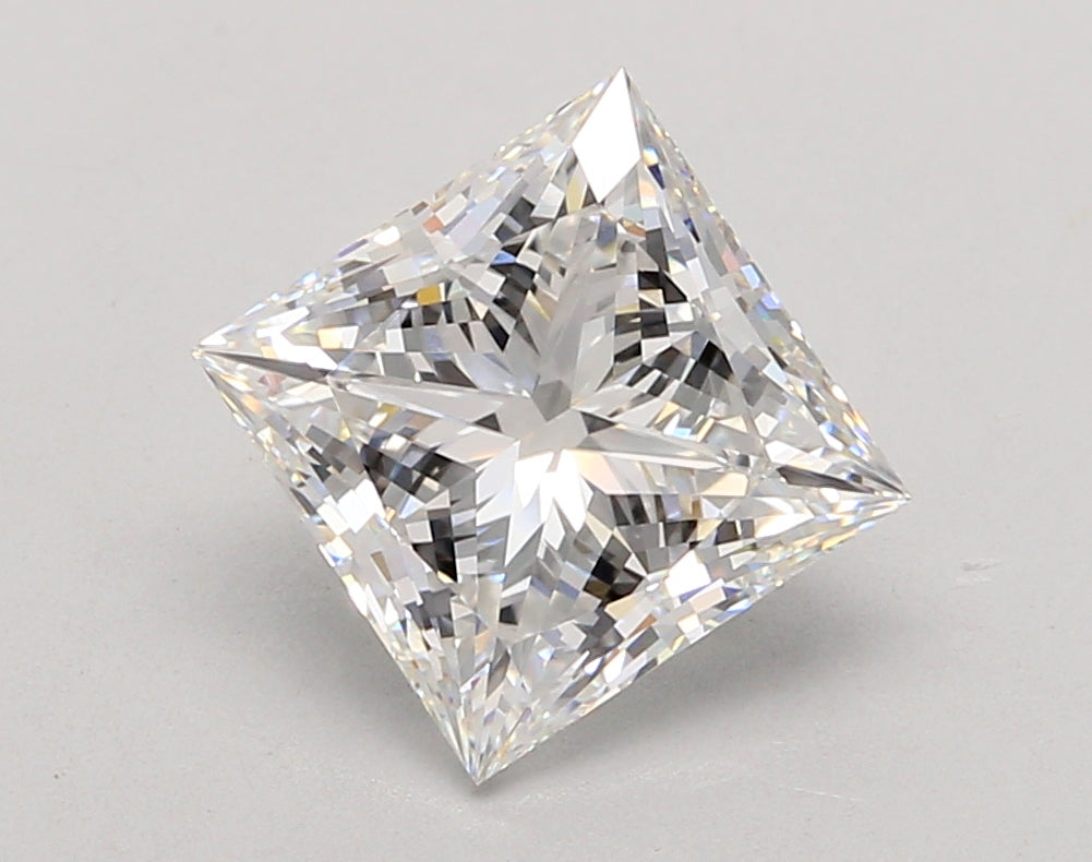 3.01 Carat Princess Shaped, Ideal Cut, E Color, VVS2 Clarity, IGI Certified Lab Grown Diamond