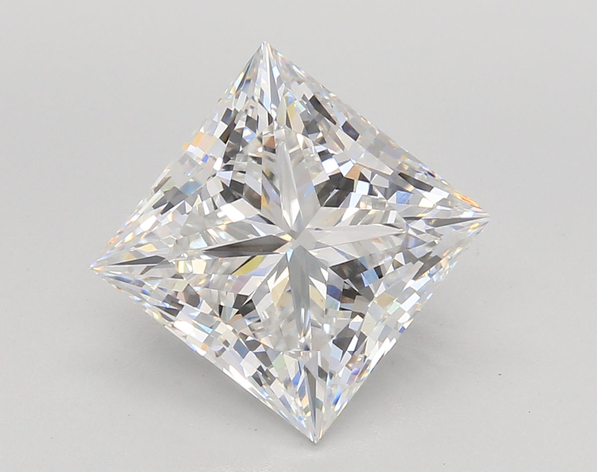 5.04 Carat Princess Shaped, Ideal Cut, E Color, VS1 Clarity, IGI Certified Lab Grown Diamond