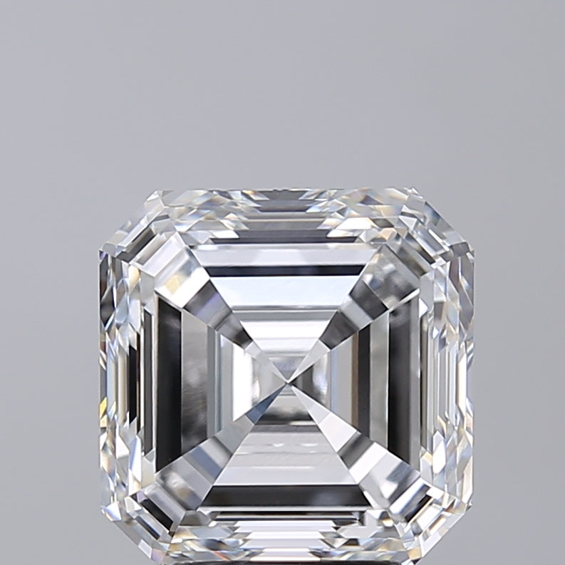 5.00 Carat Asscher Shaped, Very Good Cut, E Color, VVS2 Clarity, IGI Certified Lab Grown Diamond