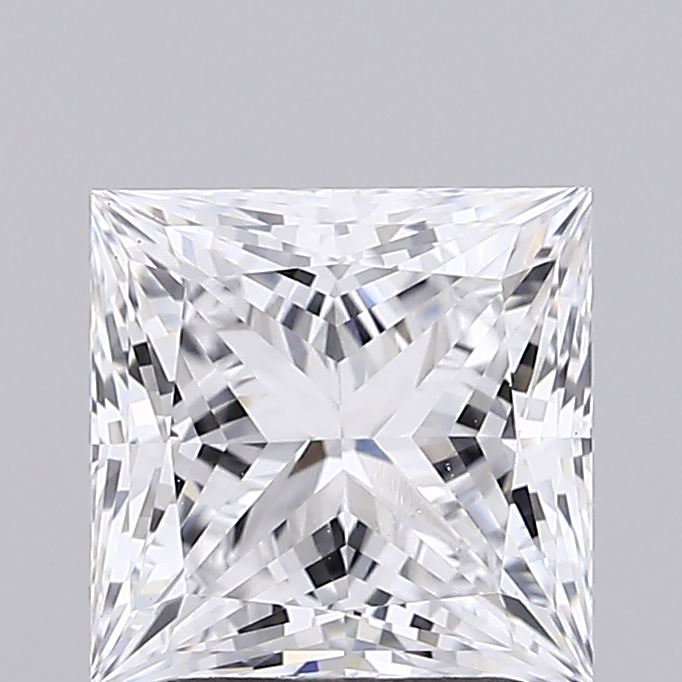 2.23 Carat Princess Shaped, Ideal Cut, D Color, VS1 Clarity, IGI Certified Lab Grown Diamond
