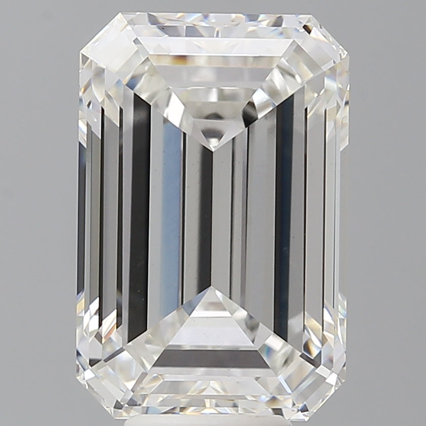 8.10 Carat Emerald Shaped, Ideal Cut, F Color, VVS2 Clarity, IGI Certified Lab Grown Diamond