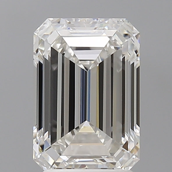 2.54 Carat Emerald Shaped, Ideal Cut, F Color, VVS2 Clarity, IGI Certified Lab Grown Diamond