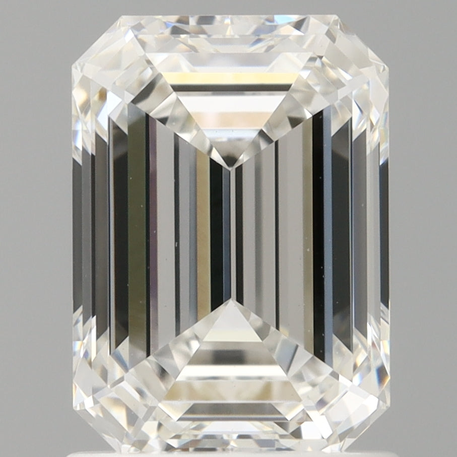 1.52 Carat Emerald Shaped, Ideal Cut, F Color, VVS2 Clarity, IGI Certified Lab Grown Diamond