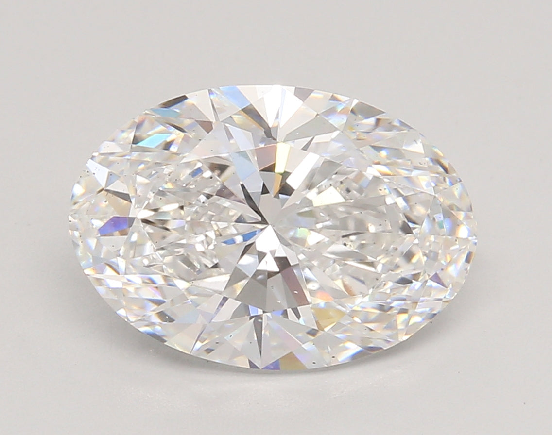 4.10 Carat Oval Shaped, Ideal Cut, D Color, SI1 Clarity, IGI Certified Lab Grown Diamond