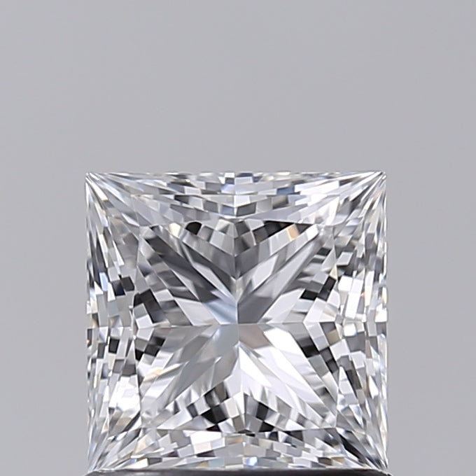 1.02 Carat Princess Shaped, Ideal Cut, D Color, VVS2 Clarity, IGI Certified Lab Grown Diamond