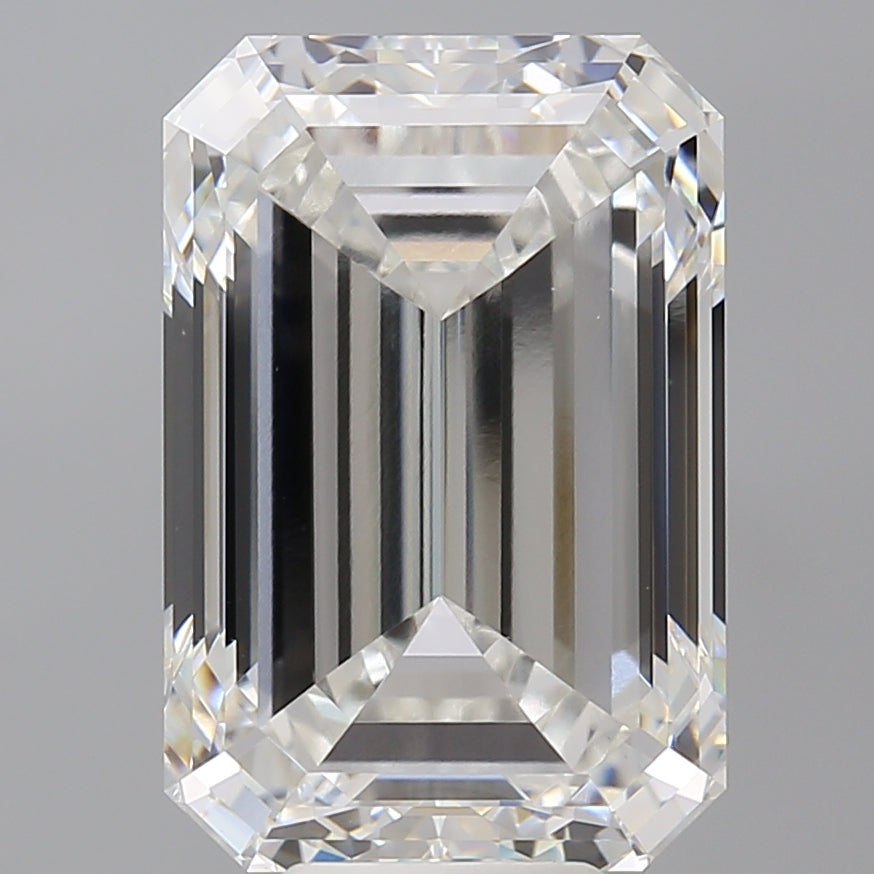 10.02 Carat Emerald Shaped, Ideal Cut, F Color, VVS2 Clarity, IGI Certified Lab Grown Diamond