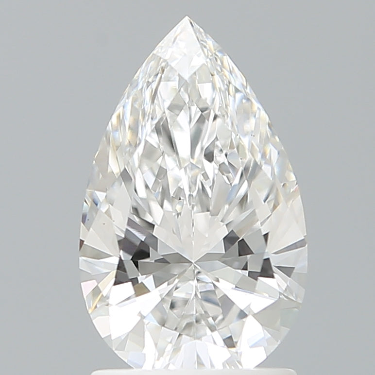 1.59 Carat Pear Shaped, Ideal Cut, D Color, VVS2 Clarity, IGI Certified Lab Grown Diamond