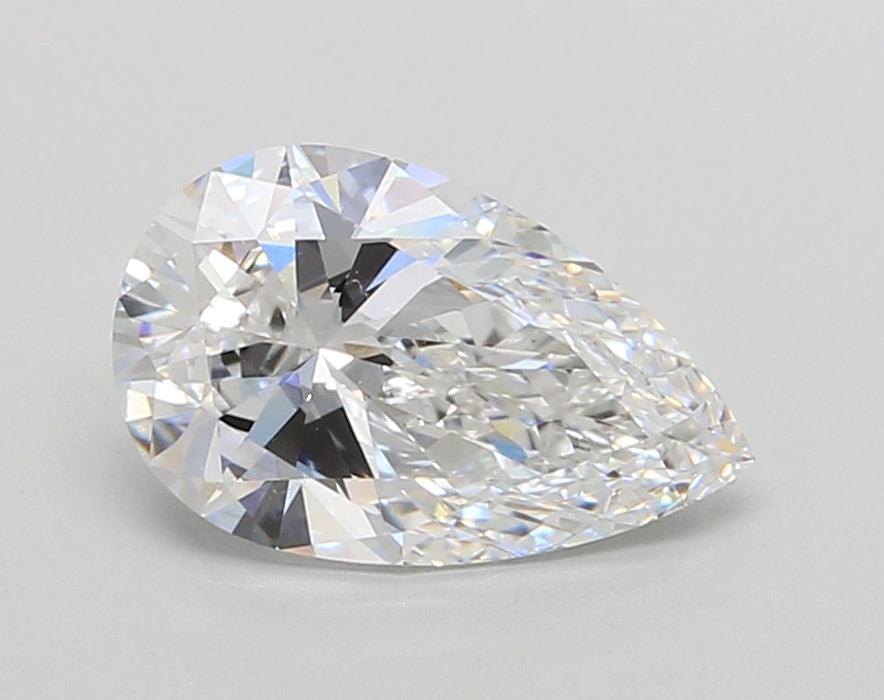 1.75 Carat Pear Shaped, Ideal Cut, D Color, VVS2 Clarity, IGI Certified Lab Grown Diamond
