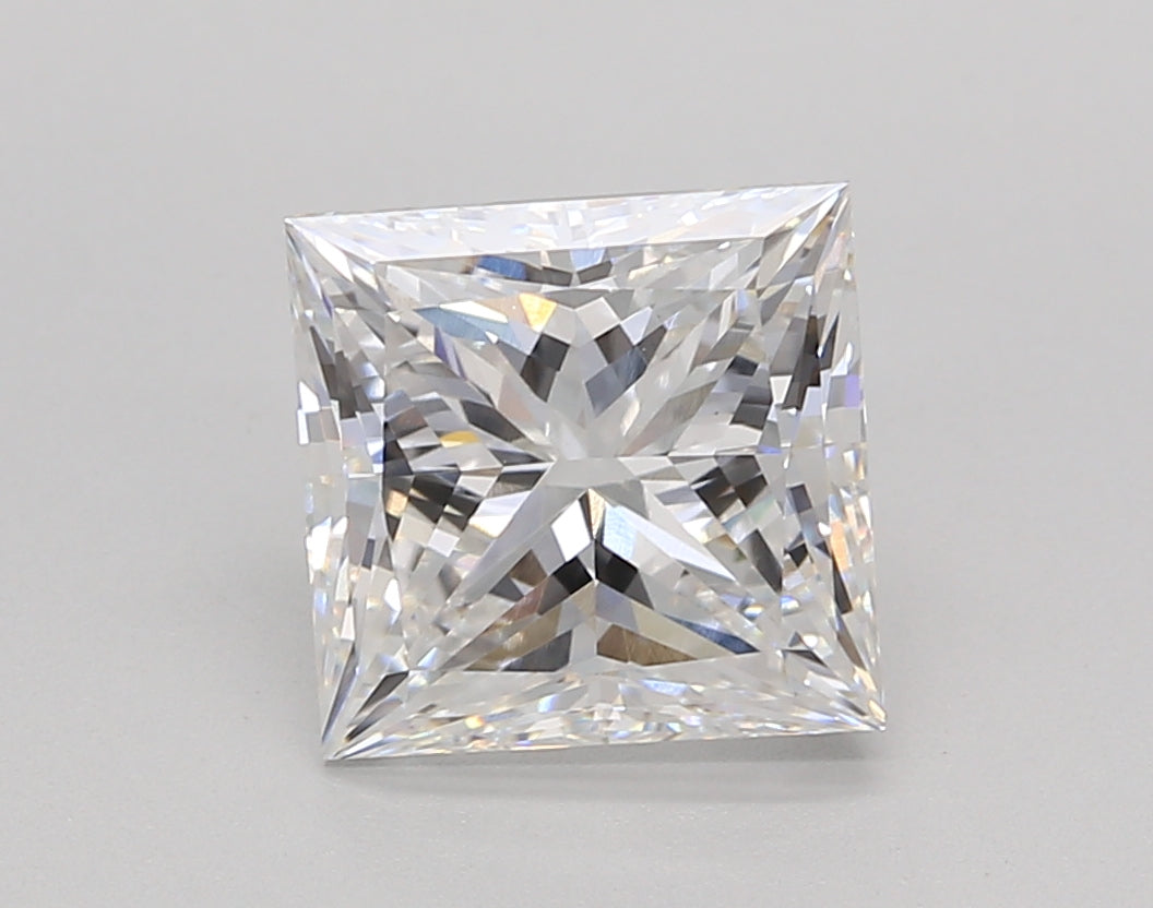2.89 Carat Princess Shaped, Ideal Cut, E Color, VS1 Clarity, IGI Certified Lab Grown Diamond