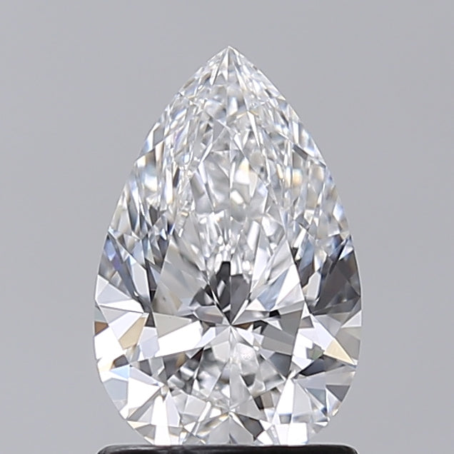 1.27 Carat Pear Shaped, Excellent Cut, D Color, VVS2 Clarity, IGI Certified Lab Grown Diamond