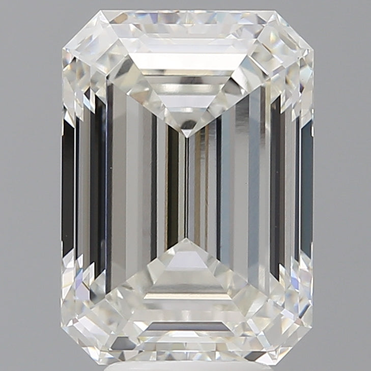6.07 Carat Emerald Shaped, Ideal Cut, F Color, VVS2 Clarity, IGI Certified Lab Grown Diamond