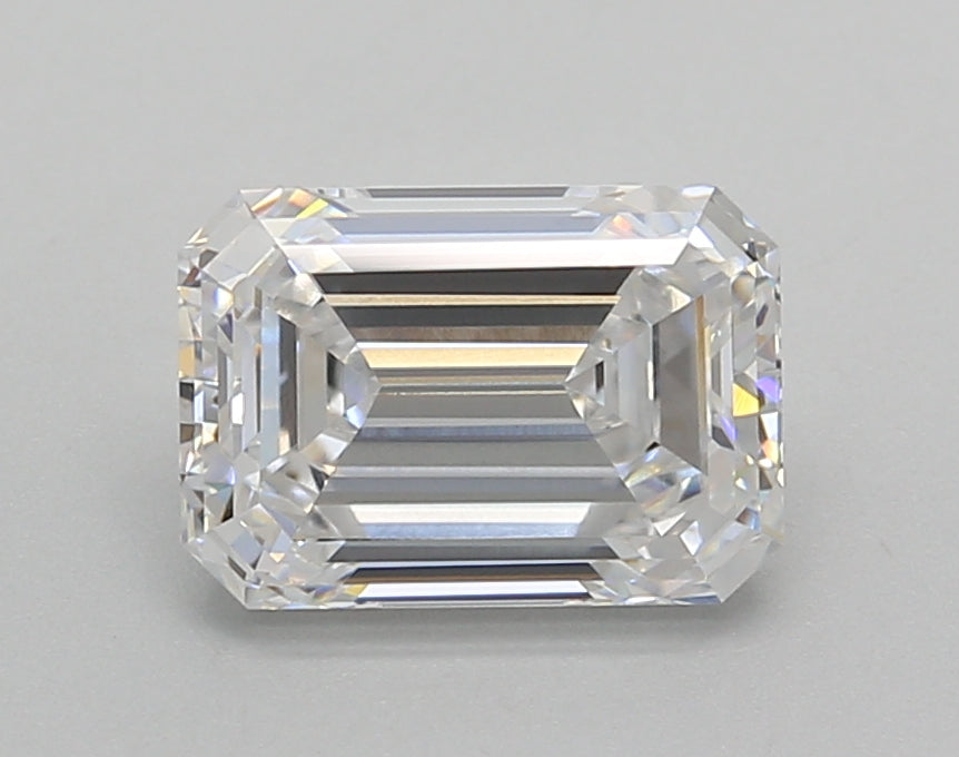 2.02 Carat Emerald Shaped, Excellent Cut, D Color, VVS2 Clarity, IGI Certified Lab Grown Diamond