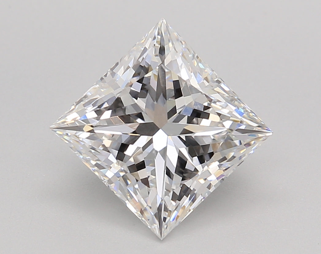 3.02 Carat Princess Shaped, Ideal Cut, E Color, VVS2 Clarity, IGI Certified Lab Grown Diamond