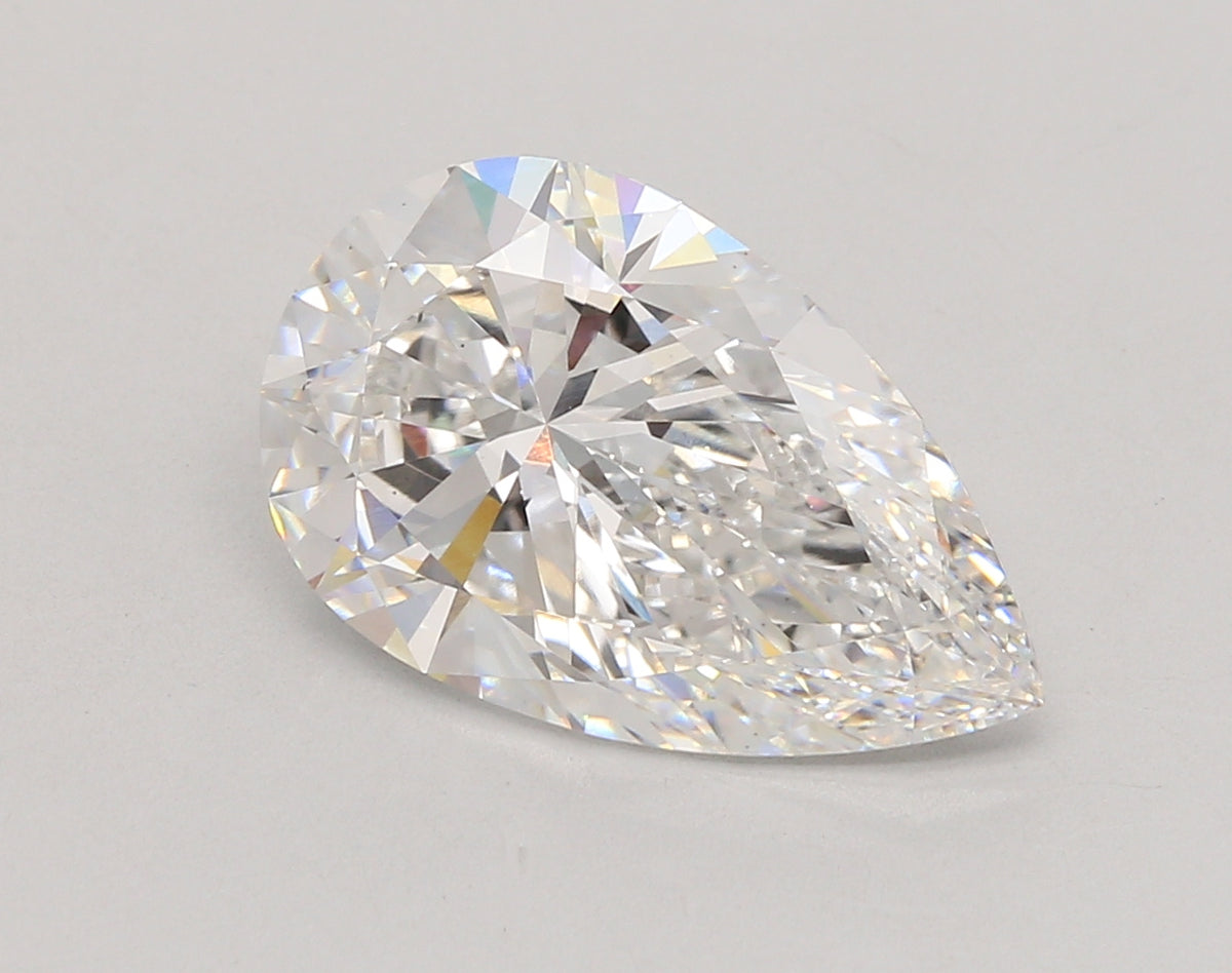 5.06 Carat Pear Shaped, Ideal Cut, E Color, VS1 Clarity, IGI Certified Lab Grown Diamond