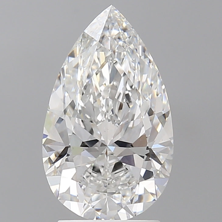 2.58 Carat Pear Shaped, Ideal Cut, E Color, VS1 Clarity, IGI Certified Lab Grown Diamond