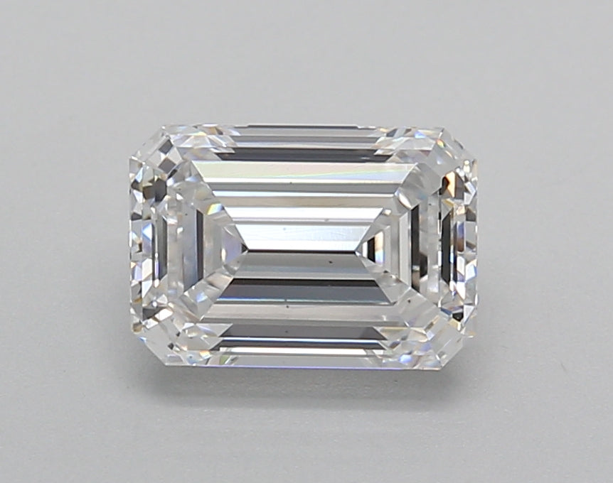 1.50 Carat Emerald Shaped, Excellent Cut, D Color, VS1 Clarity, IGI Certified Lab Grown Diamond