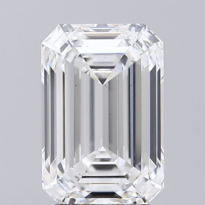 3.08 Carat Emerald Shaped, Ideal Cut, F Color, VS2 Clarity, IGI Certified Lab Grown Diamond
