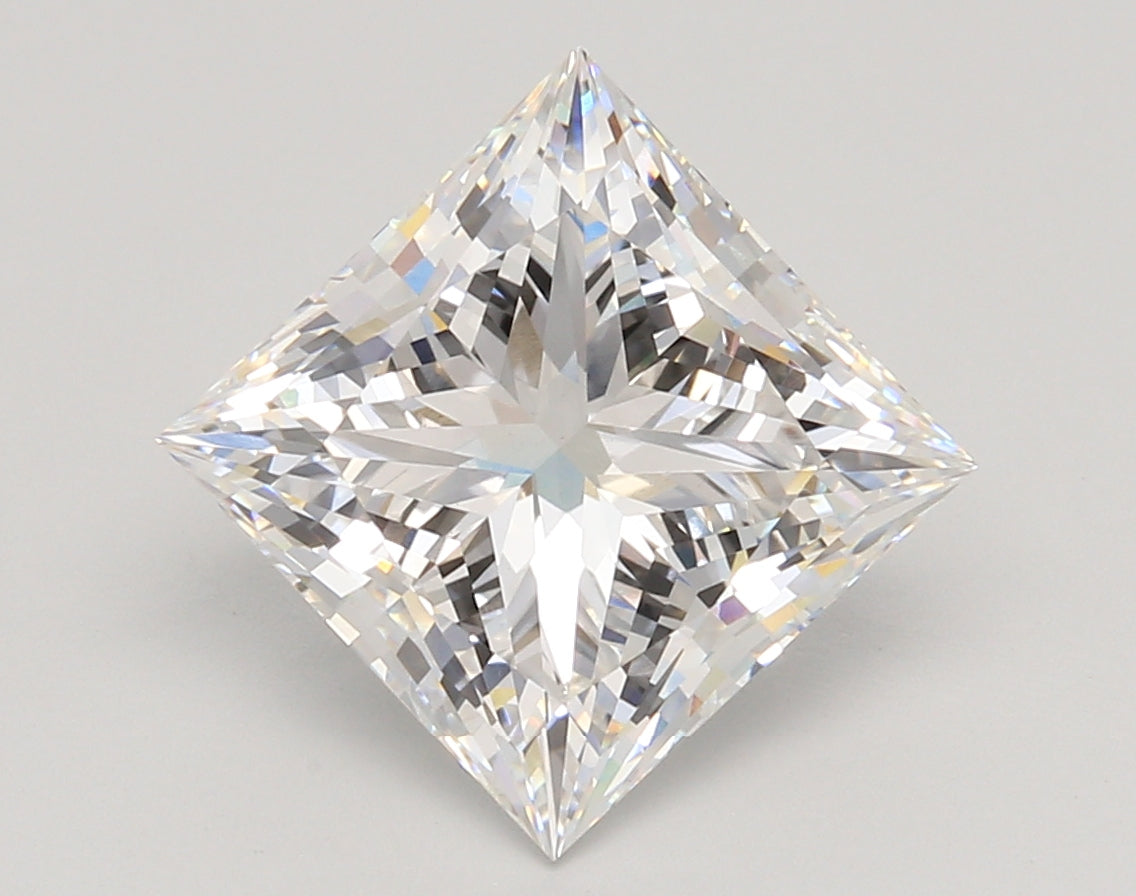 4.53 Carat Princess Shaped, Ideal Cut, E Color, VS1 Clarity, IGI Certified Lab Grown Diamond