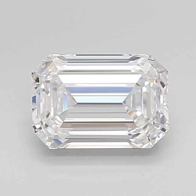 1.52 Carat Emerald Shaped, Ideal Cut, D Color, VVS2 Clarity, IGI Certified Lab Grown Diamond