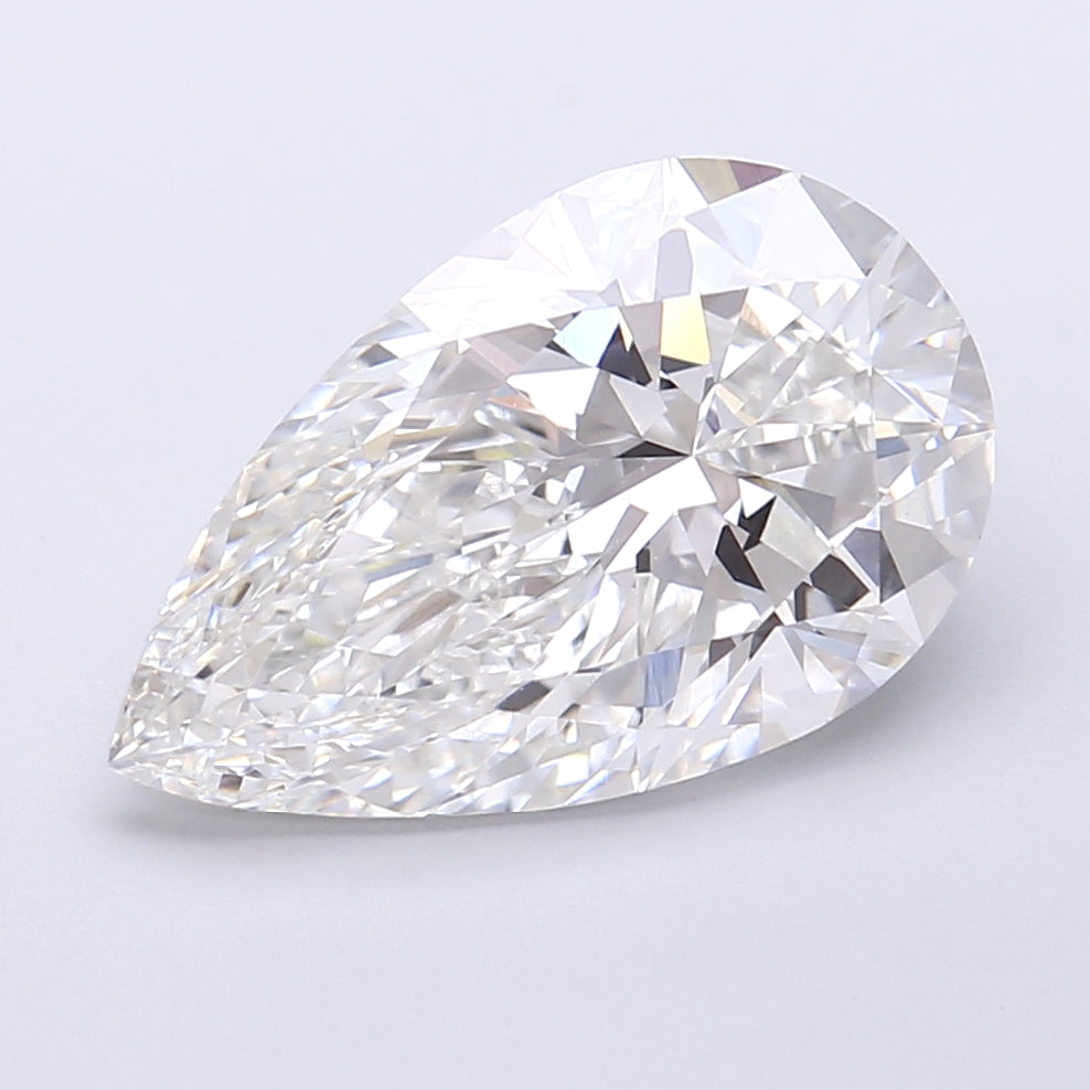 5.13 Carat Pear Shaped, Very Good Cut, F Color, VVS2 Clarity, IGI Certified Lab Grown Diamond
