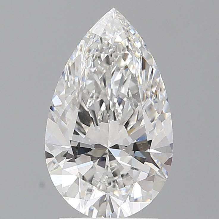 2.55 Carat Pear Shaped, Ideal Cut, E Color, VVS2 Clarity, IGI Certified Lab Grown Diamond