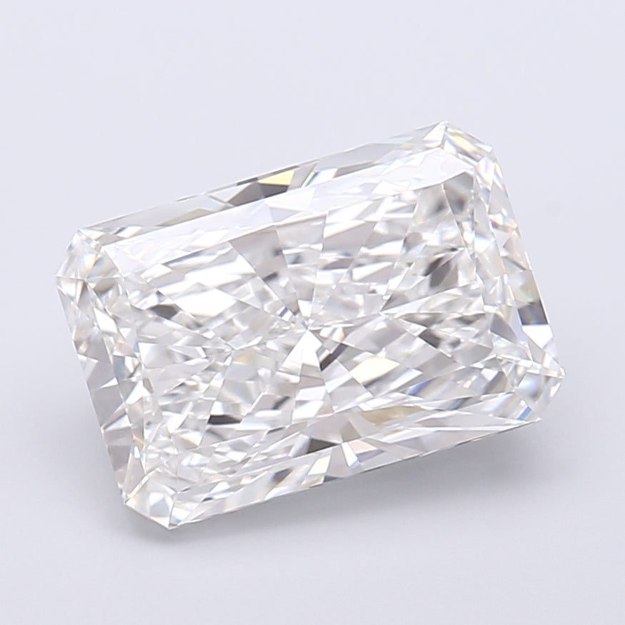 4.18 Carat Radiant Shaped, Very Good Cut, F Color, VVS2 Clarity, IGI Certified Lab Grown Diamond