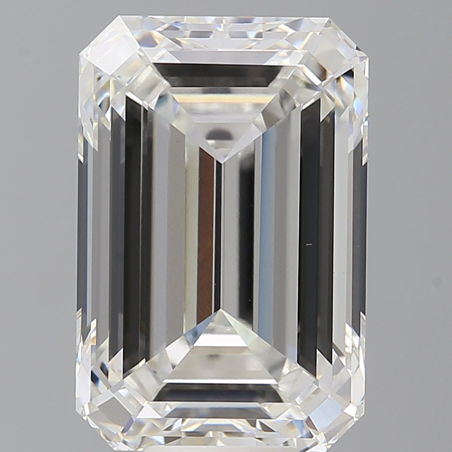 10.56 Carat Emerald Shaped, Ideal Cut, F Color, VVS2 Clarity, IGI Certified Lab Grown Diamond