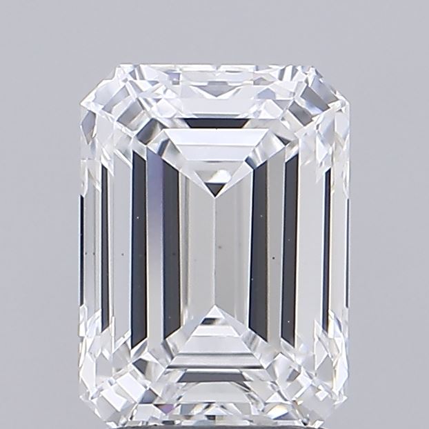 2.07 Carat Emerald Shaped, Ideal Cut, D Color, VS1 Clarity, IGI Certified Lab Grown Diamond