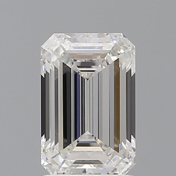 1.58 Carat Emerald Shaped, Ideal Cut, E Color, VVS2 Clarity, IGI Certified Lab Grown Diamond