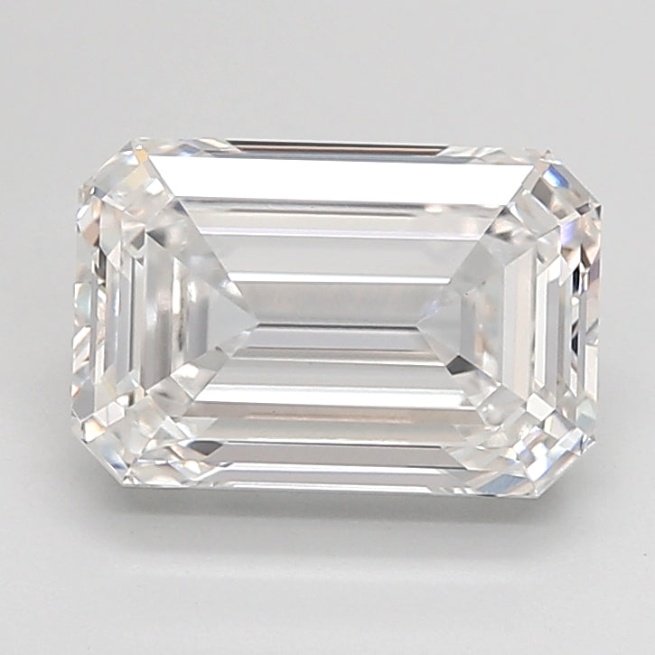 2.85 Carat Emerald Shaped, Ideal Cut, F Color, VVS2 Clarity, IGI Certified Lab Grown Diamond