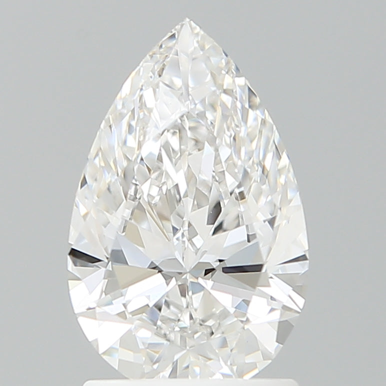 1.60 Carat Pear Shaped, Ideal Cut, D Color, VVS2 Clarity, IGI Certified Lab Grown Diamond