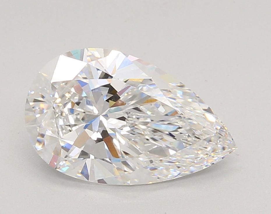 2.07 Carat Pear Shaped, Ideal Cut, D Color, VVS1 Clarity, IGI Certified Lab Grown Diamond