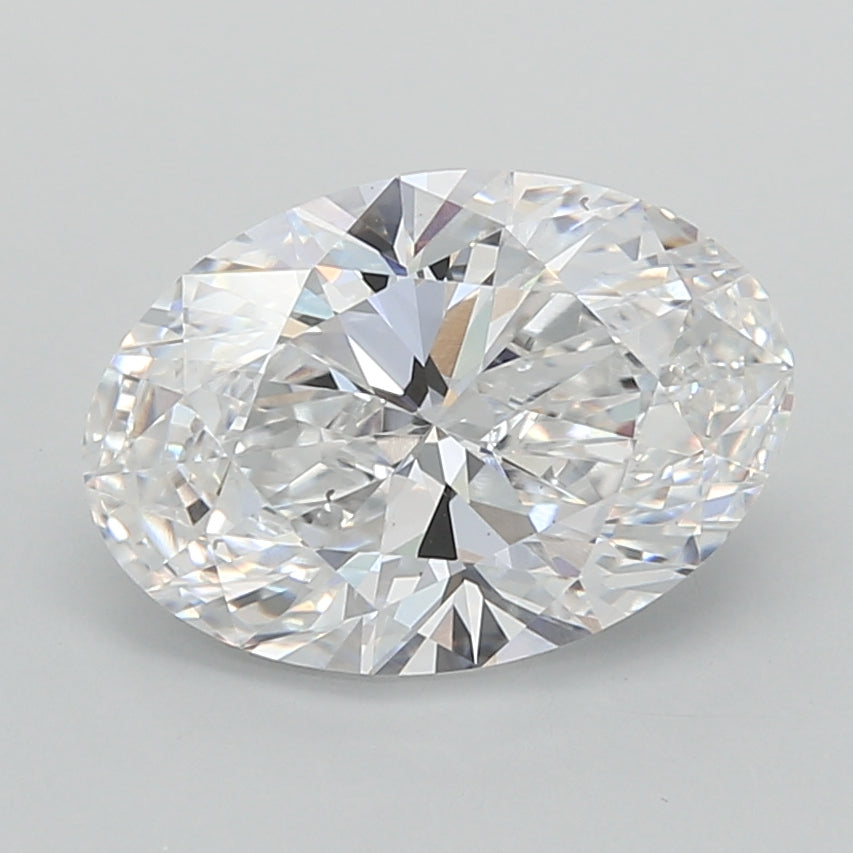 2.50 Carat Oval Shaped, Ideal Cut, D Color, VVS2 Clarity, IGI Certified Lab Grown Diamond