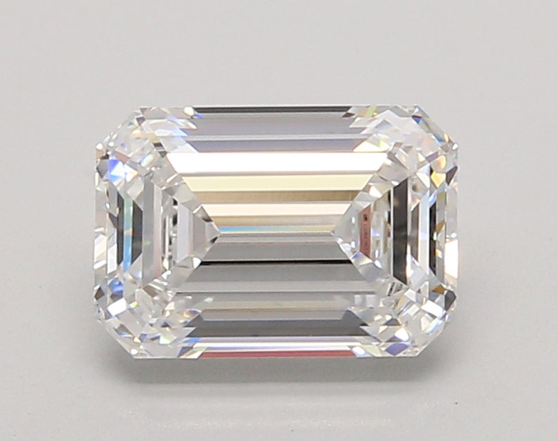 2.05 Carat Emerald Shaped, Ideal Cut, D Color, VVS1 Clarity, IGI Certified Lab Grown Diamond