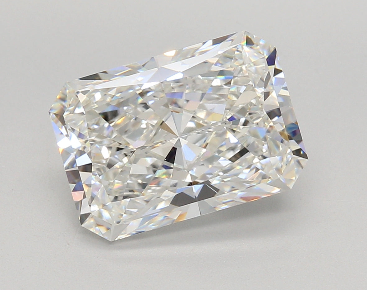 5.09 Carat Radiant Shaped, Ideal Cut, F Color, VS1 Clarity, IGI Certified Lab Grown Diamond