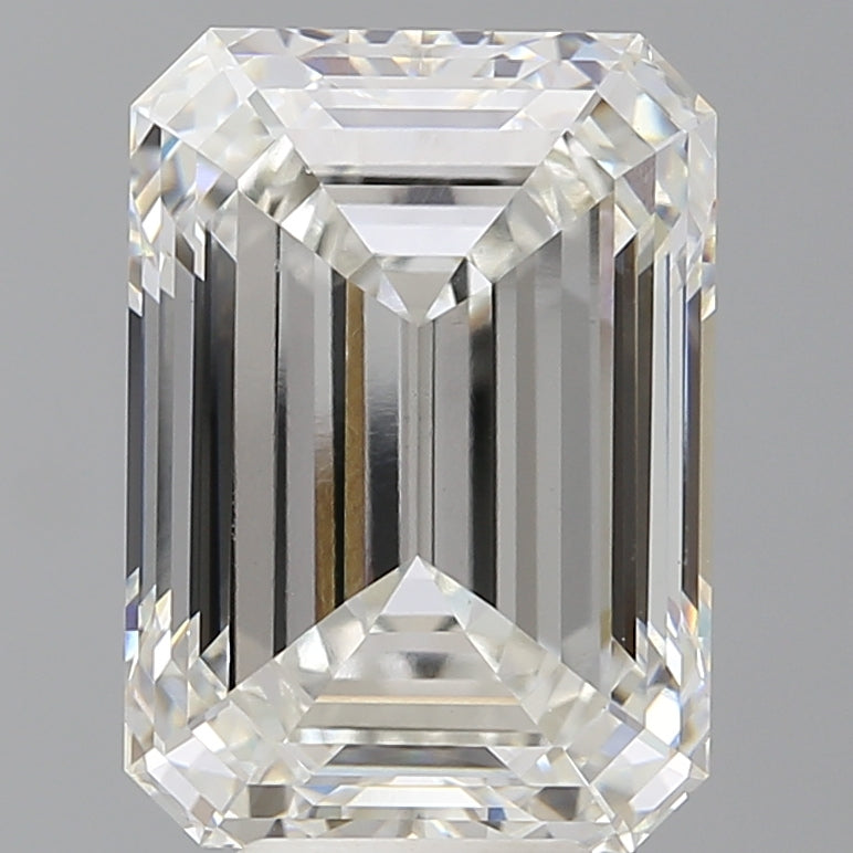 7.59 Carat Emerald Shaped, Ideal Cut, F Color, VVS2 Clarity, IGI Certified Lab Grown Diamond