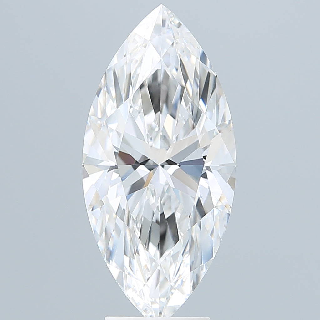 5.02 Carat Marquise Shaped, Ideal Cut, E Color, VVS2 Clarity, IGI Certified Lab Grown Diamond