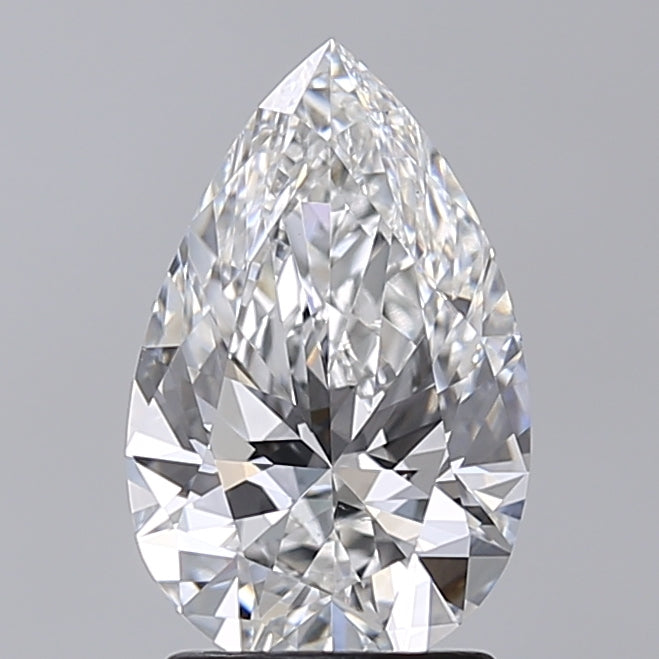 2.00 Carat Pear Shaped, Very Good Cut, E Color, VVS2 Clarity, IGI Certified Lab Grown Diamond