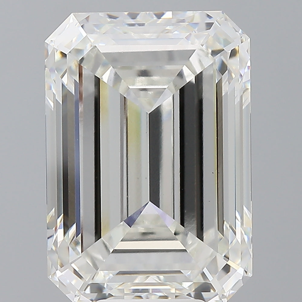 10.07 Carat Emerald Shaped, Ideal Cut, F Color, VVS2 Clarity, IGI Certified Lab Grown Diamond