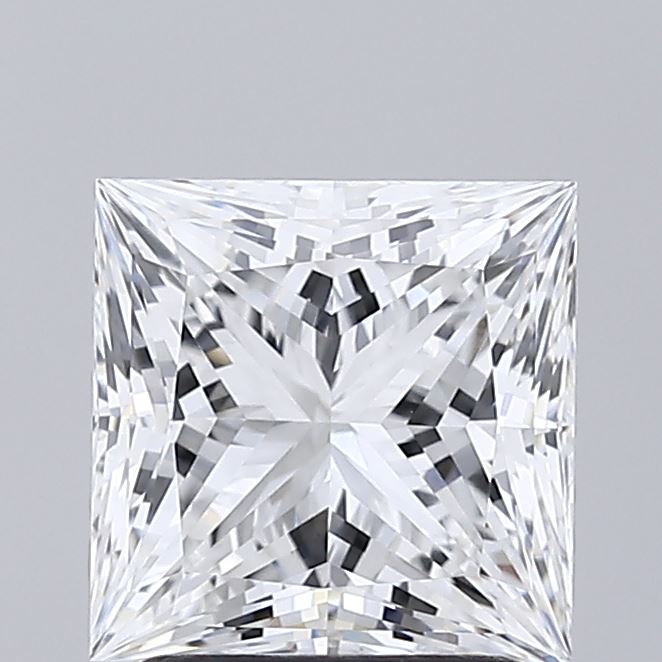 2.04 Carat Princess Shaped, Ideal Cut, E Color, VVS2 Clarity, IGI Certified Lab Grown Diamond