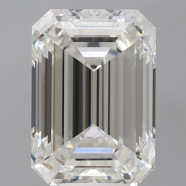 7.58 Carat Emerald Shaped, Ideal Cut, F Color, VVS2 Clarity, IGI Certified Lab Grown Diamond