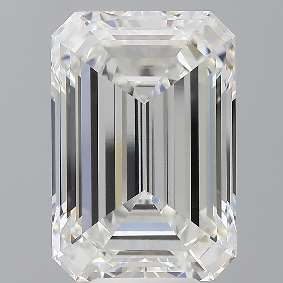 8.59 Carat Emerald Shaped, Ideal Cut, F Color, VVS2 Clarity, IGI Certified Lab Grown Diamond