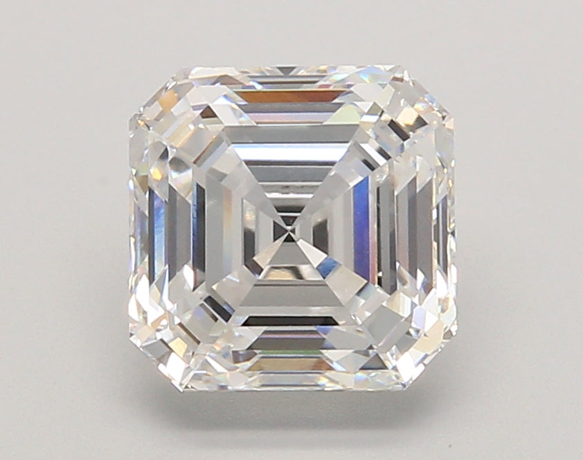 3.04 Carat Asscher Shaped, Ideal Cut, D Color, VVS2 Clarity, IGI Certified Lab Grown Diamond