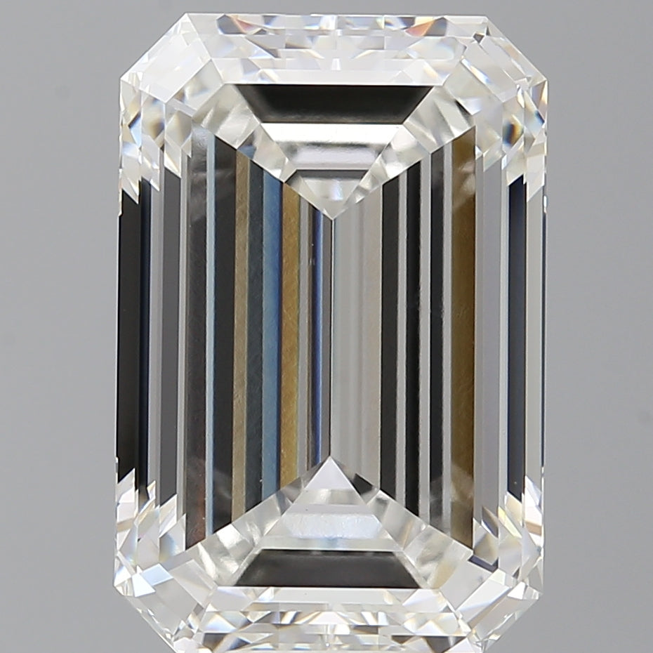 12.00 Carat Emerald Shaped, Ideal Cut, F Color, VVS2 Clarity, IGI Certified Lab Grown Diamond