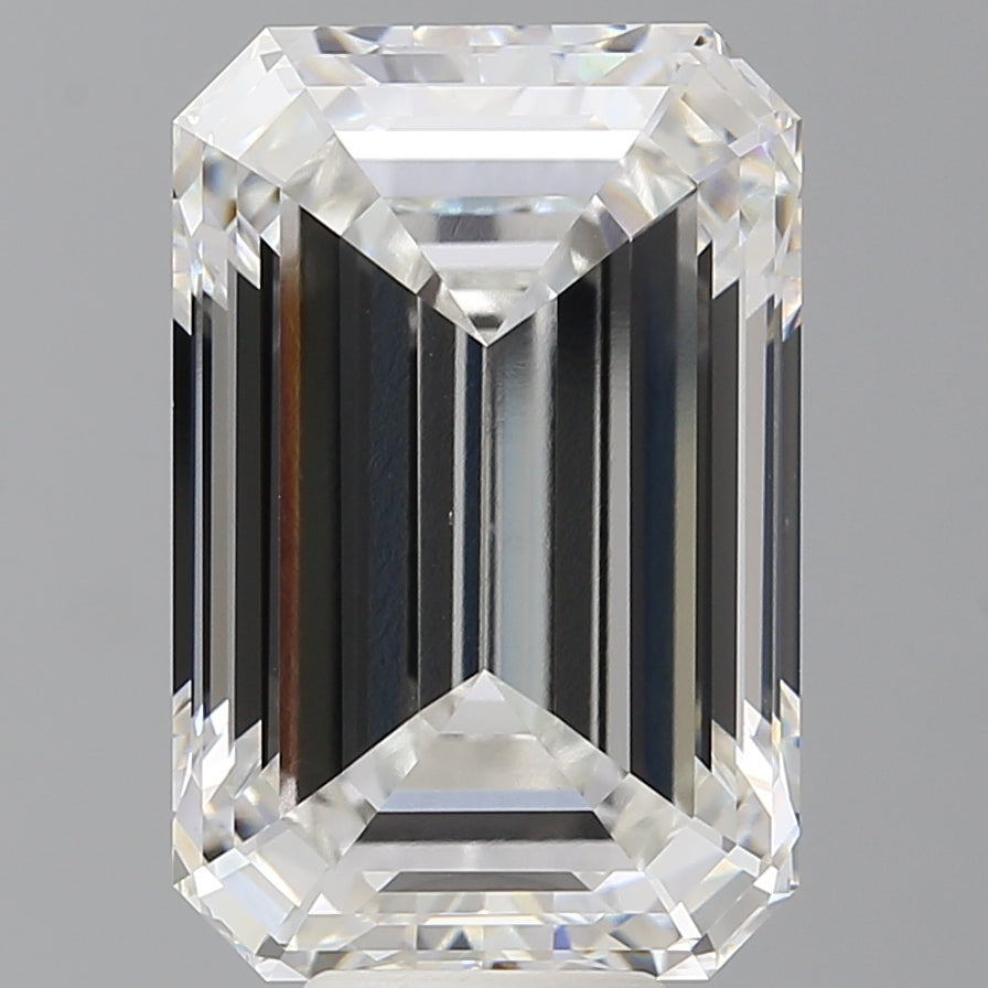 10.02 Carat Emerald Shaped, Ideal Cut, F Color, VVS2 Clarity, IGI Certified Lab Grown Diamond