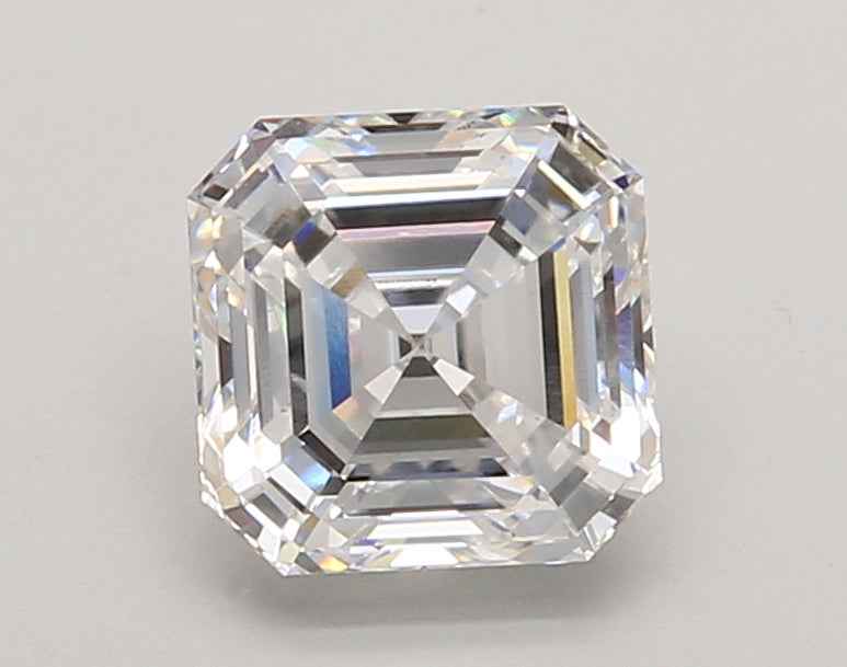 2.03 Carat Asscher Shaped, Ideal Cut, D Color, VS1 Clarity, IGI Certified Lab Grown Diamond