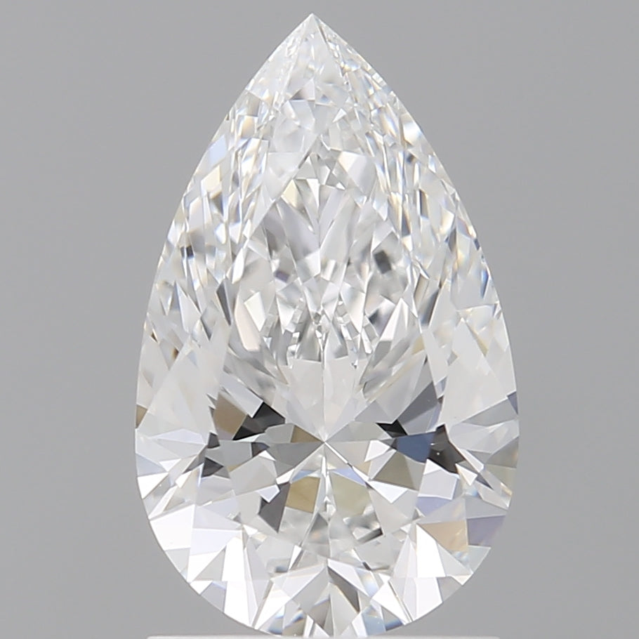 1.59 Carat Pear Shaped, Ideal Cut, E Color, VVS2 Clarity, IGI Certified Lab Grown Diamond