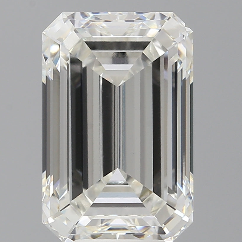 7.59 Carat Emerald Shaped, Ideal Cut, F Color, VVS2 Clarity, IGI Certified Lab Grown Diamond