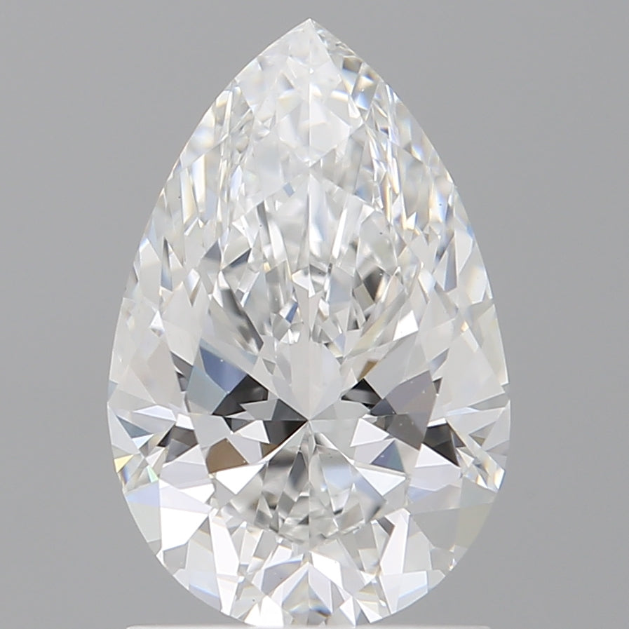 1.58 Carat Pear Shaped, Ideal Cut, E Color, VVS2 Clarity, IGI Certified Lab Grown Diamond