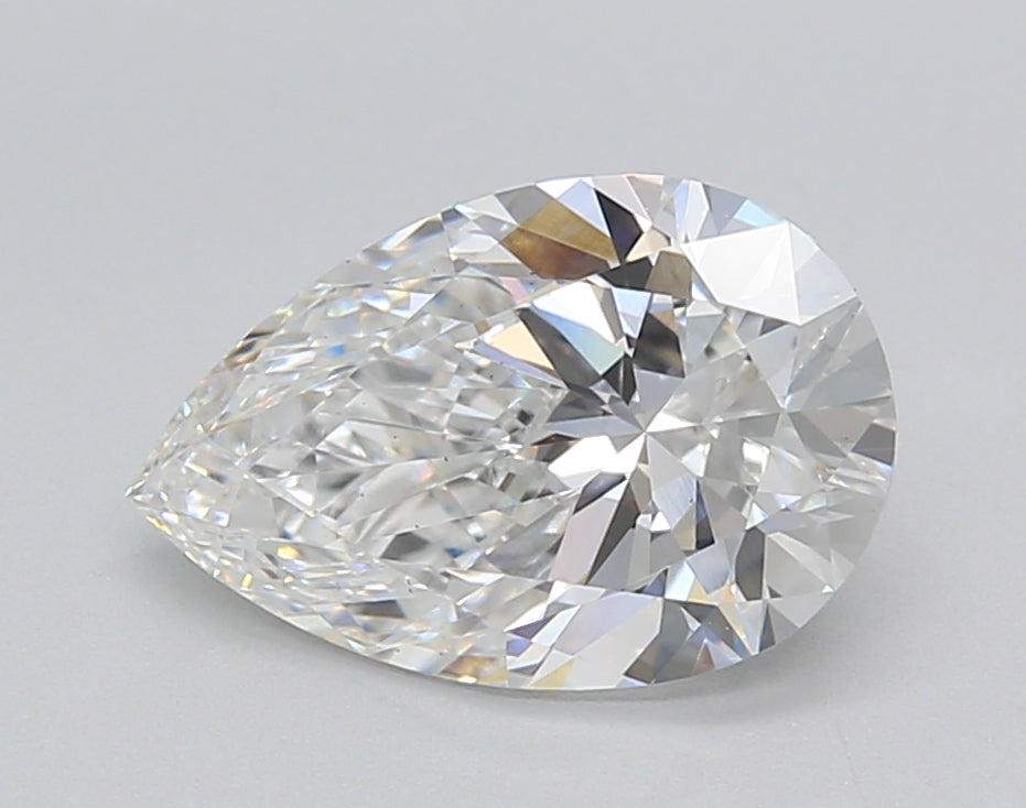 2.02 Carat Pear Shaped, Excellent Cut, E Color, VS2 Clarity, IGI Certified Lab Grown Diamond